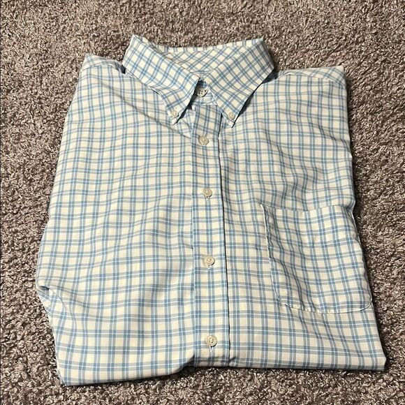 Club Room Blue and White Casual Button Down Shirt - Picture 1 of 5